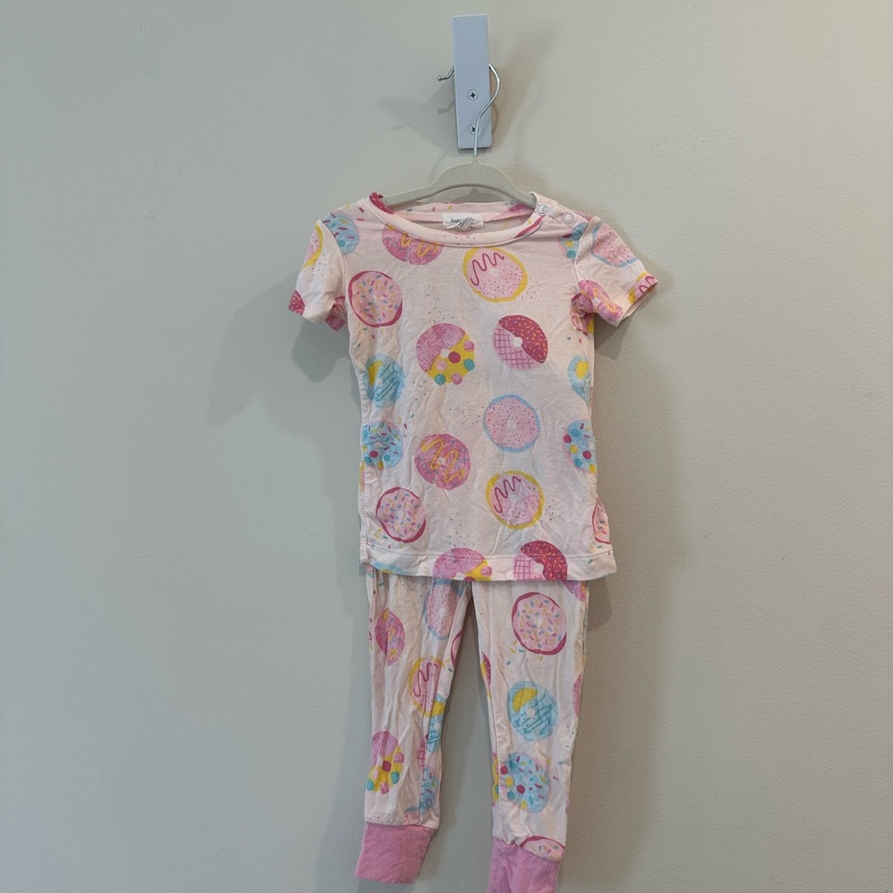 Angel Dear Pink Pajama Set with Playful Donut Print size 18-24m